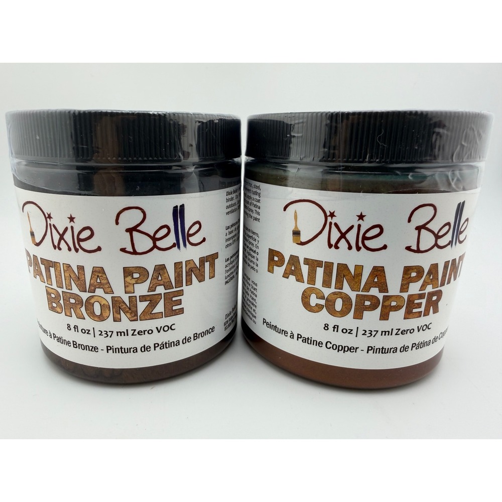 Dixie Belle Patina Paint Bronze and Copper 8oz Each Zero VOC Made in USA